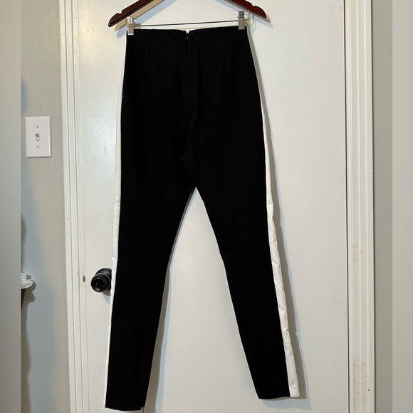 NWT new Rag & Bone black pants 6 white side stripe zipper leg small high waist 4 - Picture 13 of 16